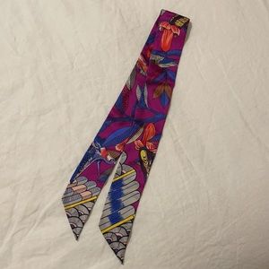HERMES Silk Tree Of Song Twilly Fuchsia Bleu Rouge SS 2019